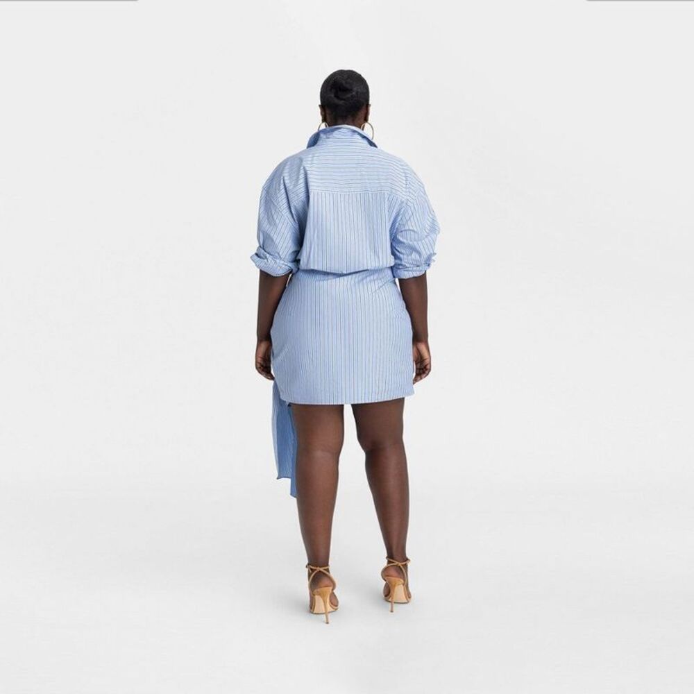 KBB by Kahlana -  Women's Long Sleeve 'The Tie Waist  Blue - Picture 2 of 2